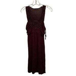 Bluheaven Embroidered Racerback Brown Tank Dress - size M